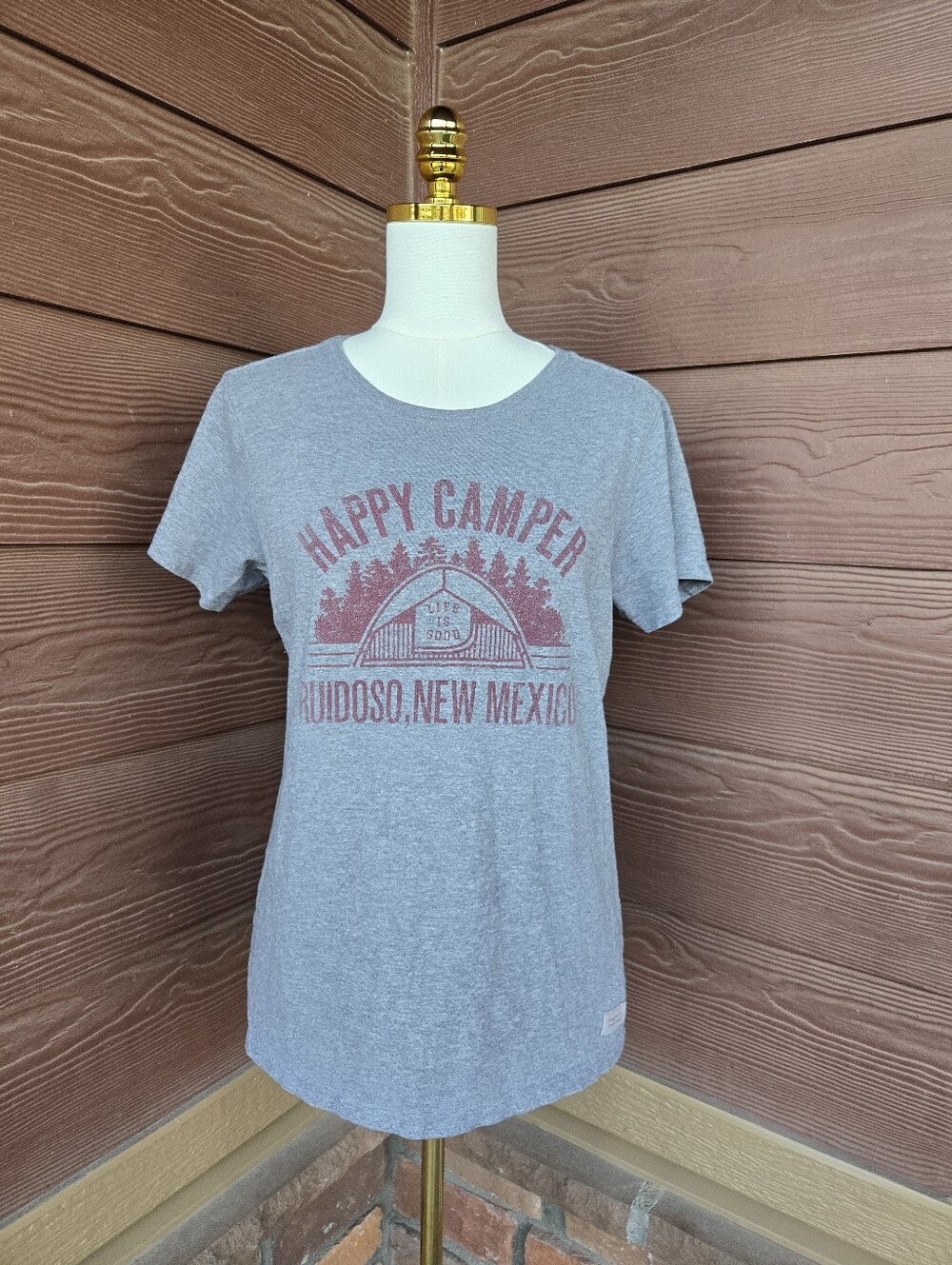 Life Is Good Heather Gray 'Happy Camper Ruidoso, New Mexico' Graphic Tee Medium